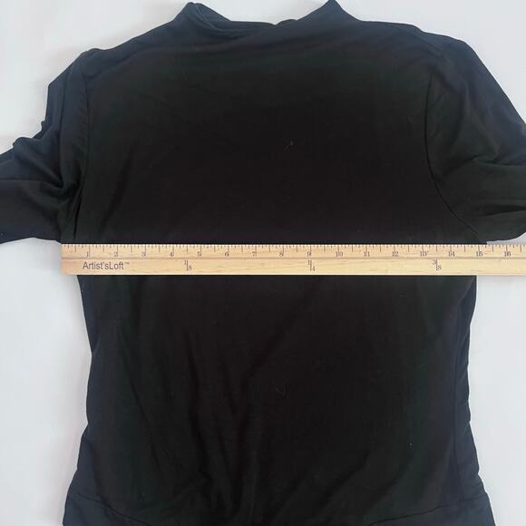 FINAL TOUCH RAYON MODAL LONGSLEEVE MOCK TURTLENECK BLACK BODYSUIT SIZE LARGE - Picture 7 of 10